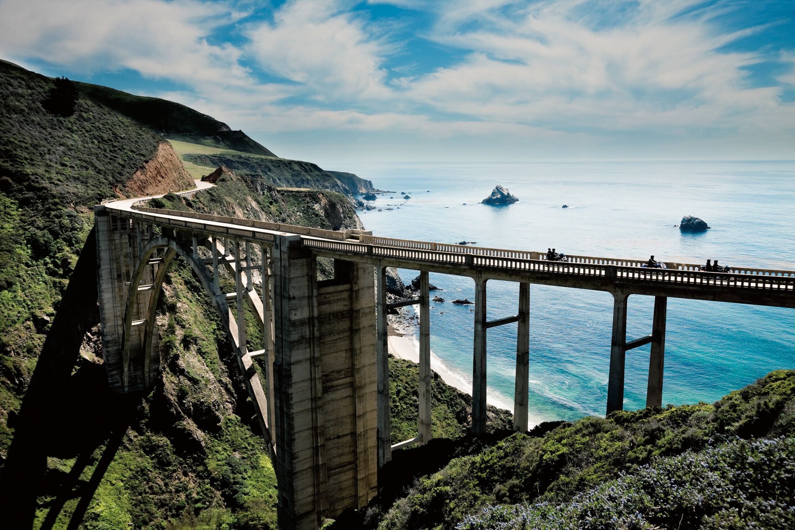 landscape with a stunning bridge that connects people